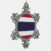 Pewter Snowflake Ornament with Thailand Flag スノーフレークピューターオーナメント (左)