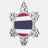 Pewter Snowflake Ornament with Thailand Flag スノーフレークピューターオーナメント (右)