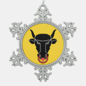 Pewter Snowflake Ornament with Uri Flag スノーフレークピューターオーナメント (正面)