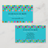 Peytonの水玉模様の多彩のシックな名刺 名刺 (正面/裏面)