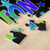 「PEYTON」名、おもしろい「ハッピーバースデー」 ジグソーパズル (側面)