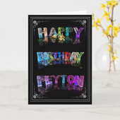 Peyton - Name in Lightsグリーティングカード(写真) カード (黄色い花)