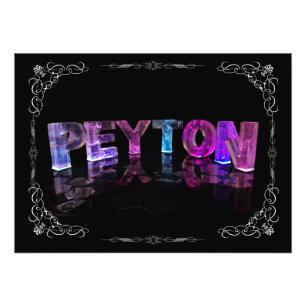 Peyton - The Name Peyton in 3D Lights (Photograph) フォトプリント