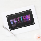 Peyton - The Name Peyton in 3D Lights (Photograph) 長方形シール (封筒)