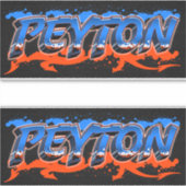 Peyton Vorname Name Graffiti Aufkleber Sticker シール (正面)