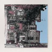 Pezenas Franceの街を見ながら ジグソーパズル (横)