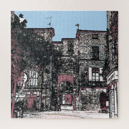 Pezenas Franceの街を見ながら ジグソーパズル (縦)