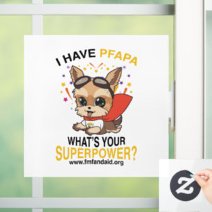 PFAPA Superpower Window/Wallシール（白BG付） ウィンドウサイン