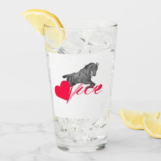 Pferd – Horse neon-pink タンブラーグラス (アイス正面)