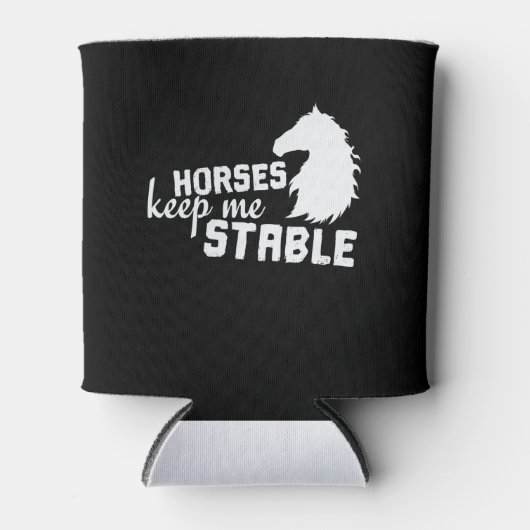 Pferd "Horses Keep Me Stable" 缶クーラー (正面)
