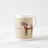 Pferd Spirit Westernpferd Illustration -  ボーンチャイナマグカップ (正面右)