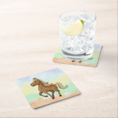 Pferd und Katze  スクエアペーパーコースター (インサイチュ)