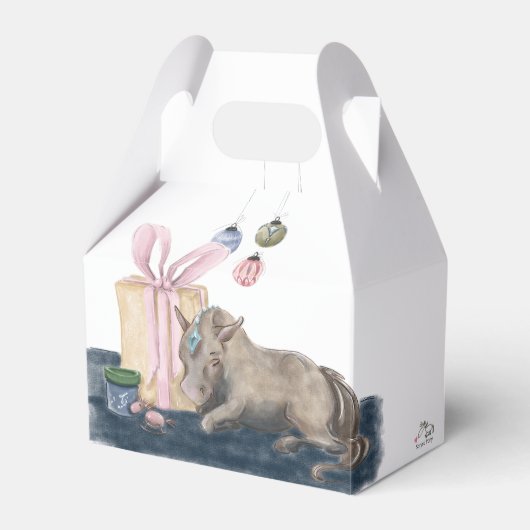 Pferde- Geschenkbox- Weihnachtsmotiv mit Pferd フェイバーボックス (正面サイド)