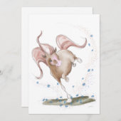 Pferde Karte, Pferde Illustration mit Blumen シーズンカード (正面/裏面)