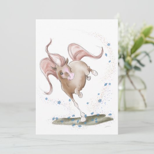 Pferde Karte, Pferde Illustration mit Blumen シーズンカード (スタンド正面)