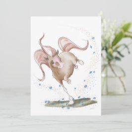 Pferde Karte, Pferde Illustration mit Blumen シーズンカード