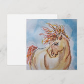 Pferde Karte, Pferdebild Aquarell, Grusskarte (正面/裏面)