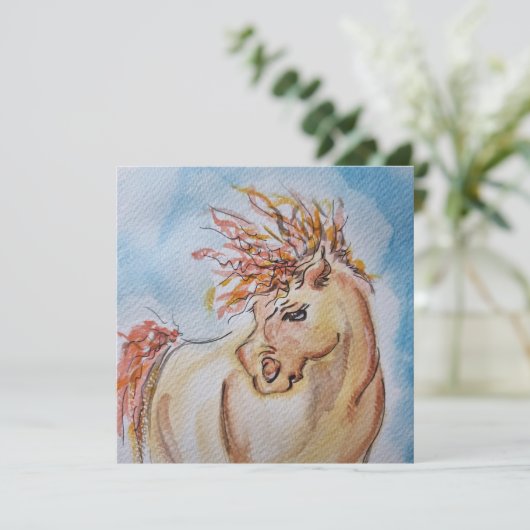 Pferde Karte, Pferdebild Aquiarell, Grusskarte (スタンド正面)