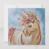Pferde Karte, Pferdebild Aquiarell, Grusskarte (正面)