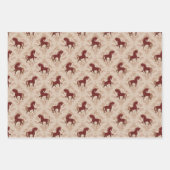 Pferde mit floral Elementen ラッピングペーパーシート (正面3)