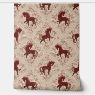 Pferde mit floral Elementen 壁紙