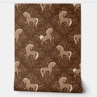 Pferde mit floral Elementen 壁紙