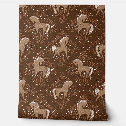 Pferde mit floral Elementen 壁紙 (ほどく)