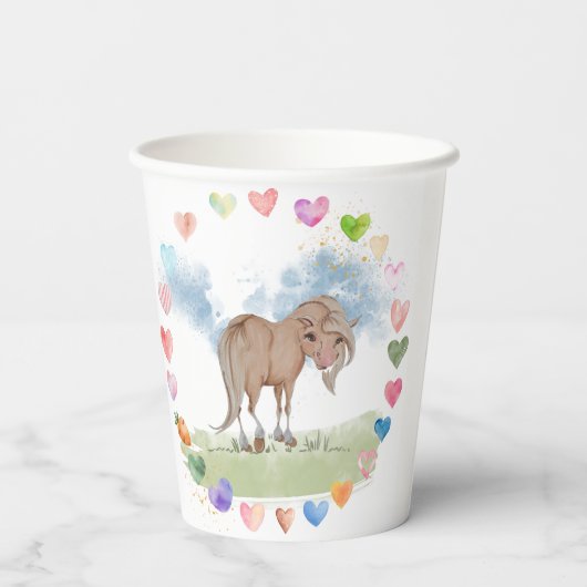 Pferde Pappbecher für Kindergeburtstag 紙コップ (裏面)