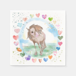 Pferde / Ponymotiv Servietten für Kindergeburstag スタンダードカクテルナプキン