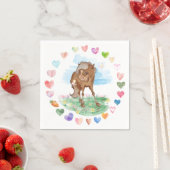 Pferde-Serviette für Kinderanlass, Pferdemädchen スタンダードカクテルナプキン (インサイチュ)