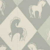 Pferde und Rautenmuster grau grün vanilla 壁紙 (縫い目)