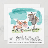 Pferdekarte – Grusskarte für Pferdeliebhaber Feier シーズンカード (正面/裏面)