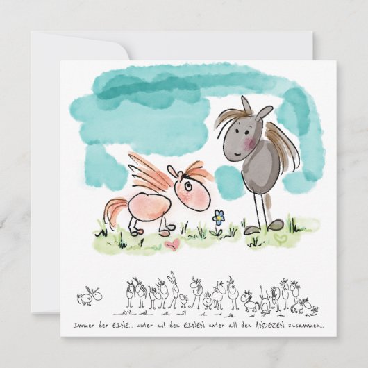 Pferdekarte – Grusskarte für Pferdeliebhaber Feier シーズンカード (正面)
