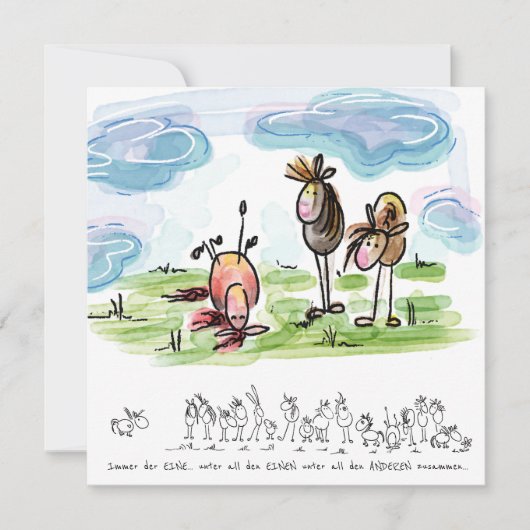 Pferdekarte, lustige Karte für Pferdeliebhaber シーズンカード (正面)