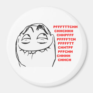 PFFTCHの笑う激怒の顔の漫画のミーム マグネット