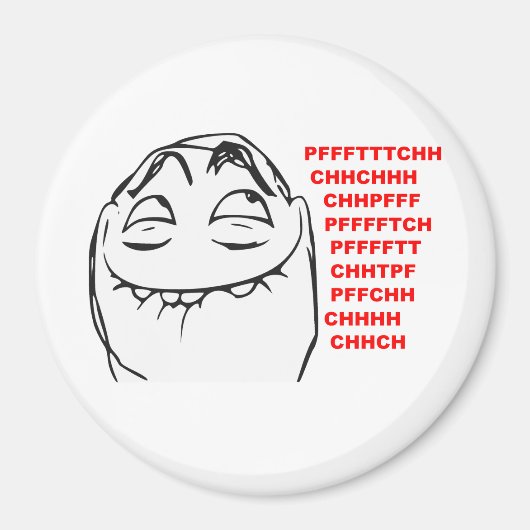 PFFTCH笑い怒り顔漫画ミーム マグネット (正面)