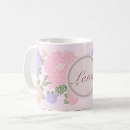 Pfingstrosen, personalisiert コーヒーマグカップ (正面左)