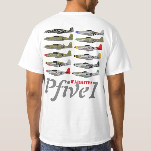 Pfive1 P-51のムスタング Tシャツ (裏面)