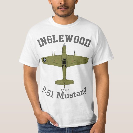 Pfive1 P-51のムスタングInglewood Tシャツ (正面)