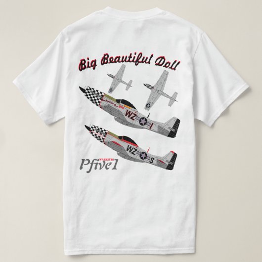 Pfive1 P-51の"大きく美しい人形第78"の第1 Tシャツ (デザイン裏面)
