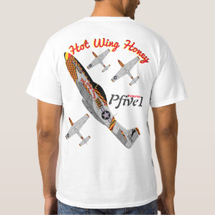 Pfive1 P-51 "熱い翼の蜂蜜" Tシャツ