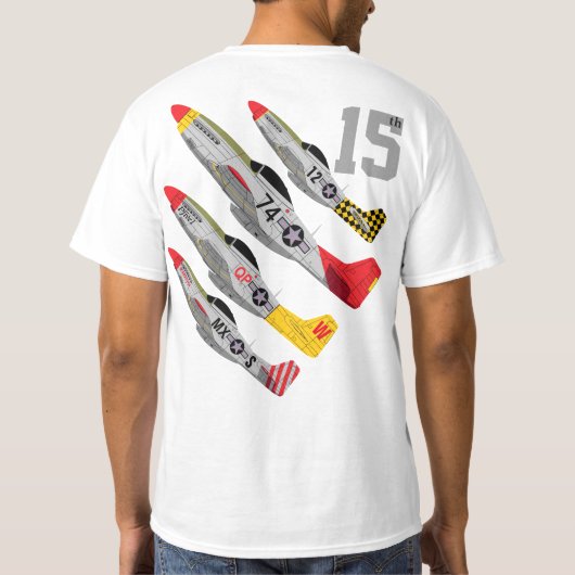 Pfive1 P-51 "第15空軍" Tシャツ (裏面)