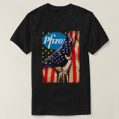 Pfizerロ素晴らしゴとアメリカ国旗のシャツ Tシャツ (デザイン正面)