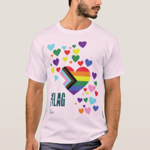 PFLAGプライドシャツの光の背景 Tシャツ