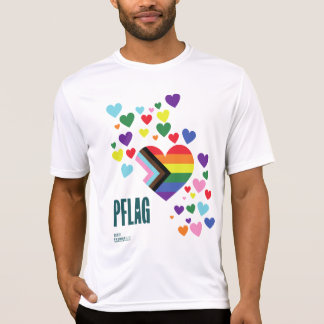 PFLAGプライドシャツスポーツテック白い背景 Tシャツ
