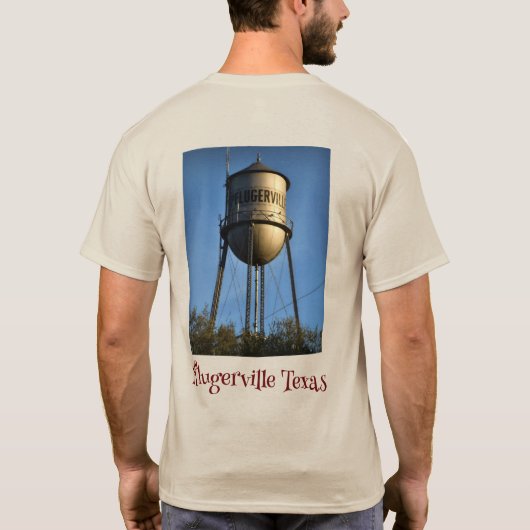 Pflugshirt Pflugervilleテキサス州ウォータータワーTシャツ Tシャツ (裏面)