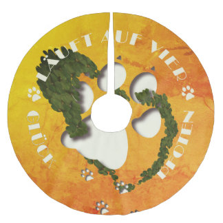 Pfote Glücksklee - Glück läuft auf vier Pfoten ブラッシュドポリエステルツリースカート