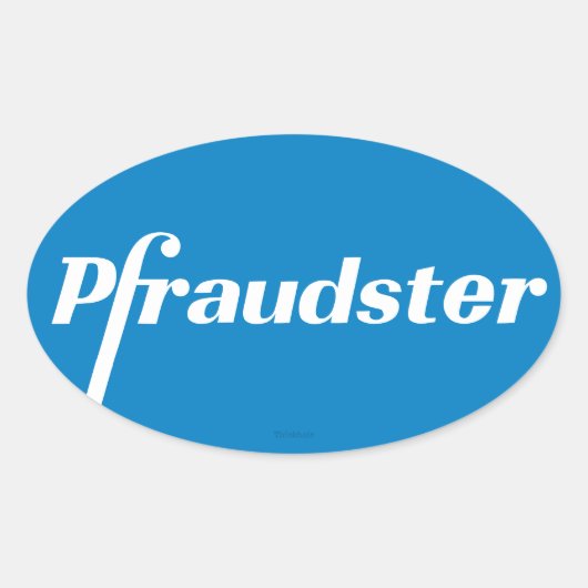 Pfradoster - Pfizerロゴクラシックパロディのステッカー 楕円形シール (正面)
