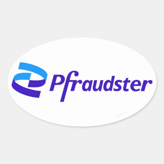Pfradoster - Pfizerロゴパロディのステッカー 楕円形シール (正面)