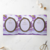 PGニカワリマパープル金ゴールドマーブルアガテグリッターT 三つ折り招待状 (内部)